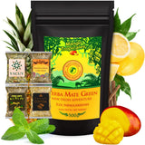 Yerba Mate Te Set ● Mango Tropicales Mate Tea 500G ● Mate Te Set 4X25G ● Mate Te med frukt ● Yerba Mate Te med Mango, Ananas, Citron