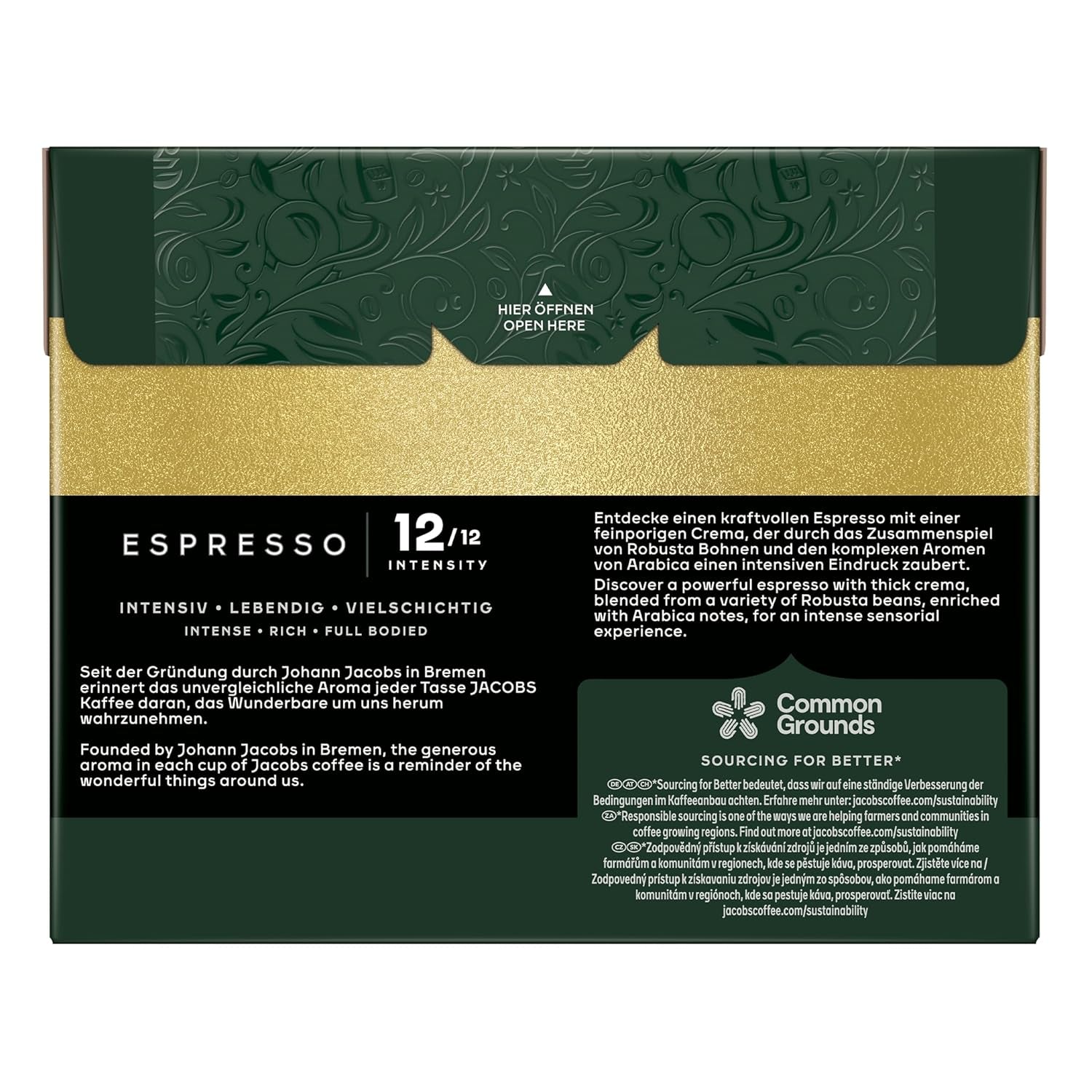 Jacobs Kaffeekapseln Espresso Ristretto, Megapack XXL, Intensität 12/12, 5 x 40 Getränke, Nespresso* kompatibel Kaffee Kapseln, 200 Kapseln