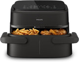 Philips Airfryer Dual Basket 3000 Series, 9L, 2 korgar, 2 diskar klara samtidigt, Rapidair plus varmluftsteknik Vitvaror Naty Shop Flex Basket 7,1 L