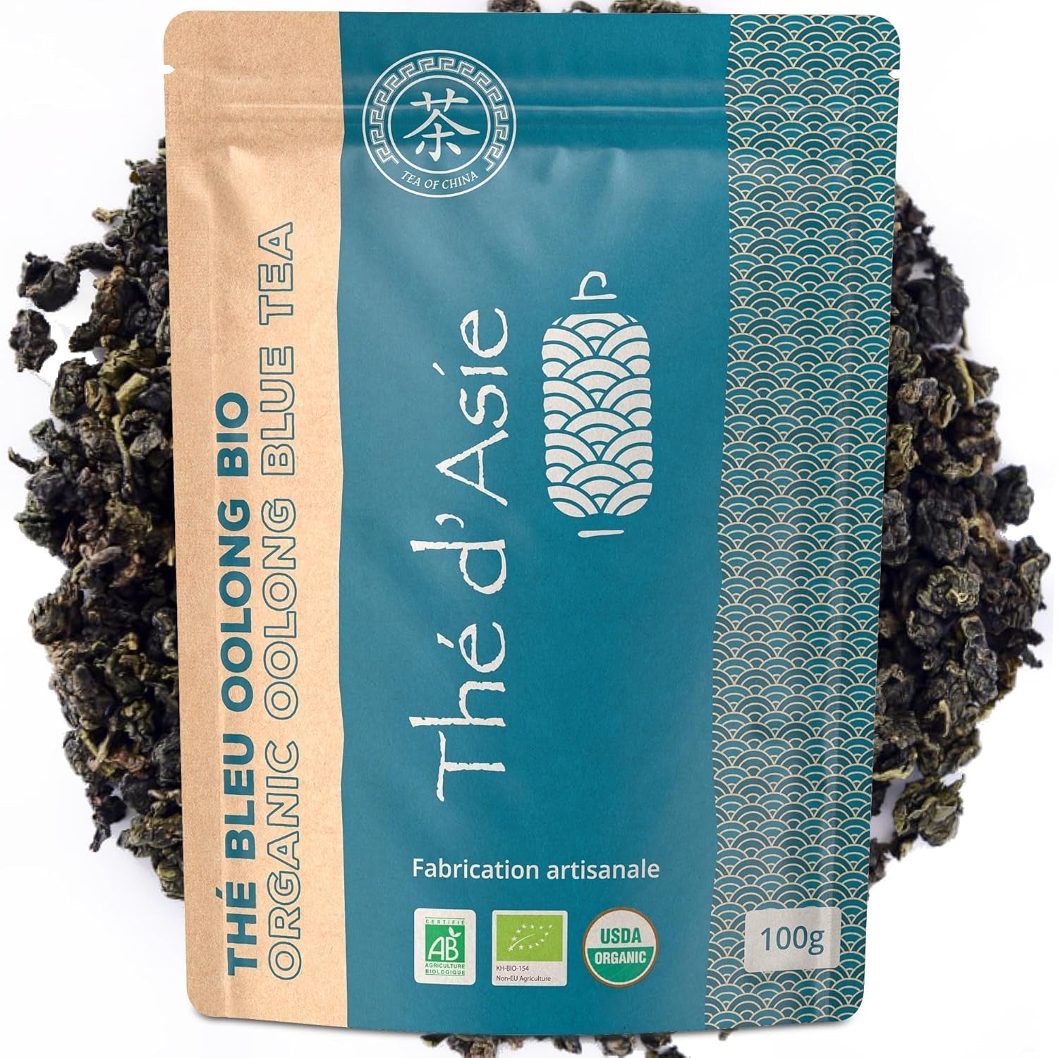 Khla - Ekologiskt oolongte 100 g - Blått te - Naturligt löst te - Ekologiskt asiatiskt te - Löst och skuret - ört- och infusionste - Från Kina