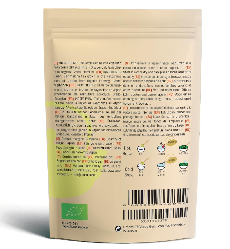 Grönt te Umami Bio Genmaicha från japanska kulturer, 100g - Teblad med stekt ris -