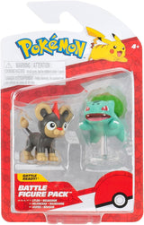 Pokémon PKW3583 - Battle Figure Pack - Leufeo & Bisasam, detaljerade officiella figurer, 5 cm varje actionfigurer Naty Shop Standardtitel