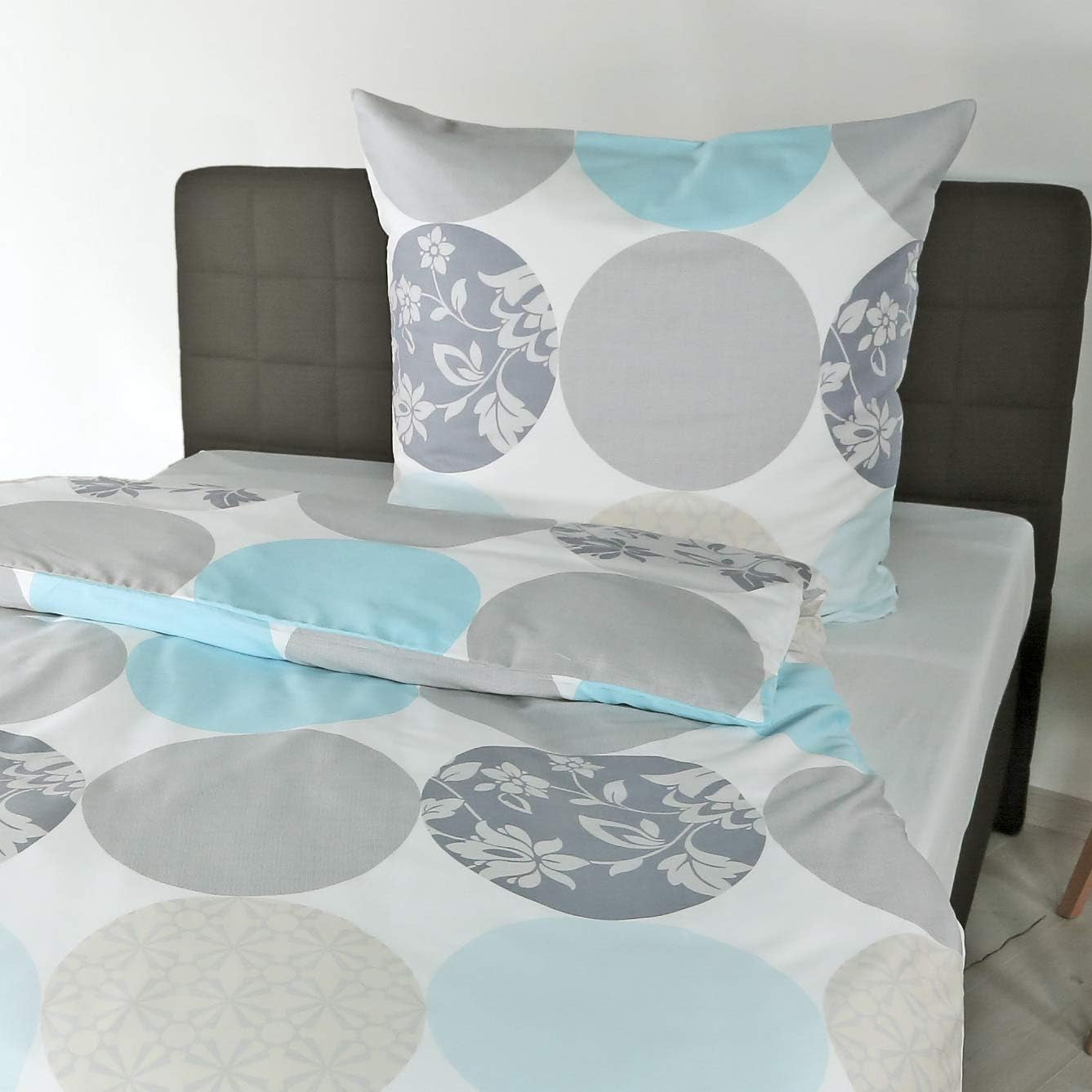 Bierbaum sänglinne, maco-satin, Designad i Tyskland, modell 6383 turkos 02, 155X220 Cm + 80X80 Cm, komfortstorlek Sängar och filtar Besuche den Bierbaum-Store Turkos 155X220 Andra prover