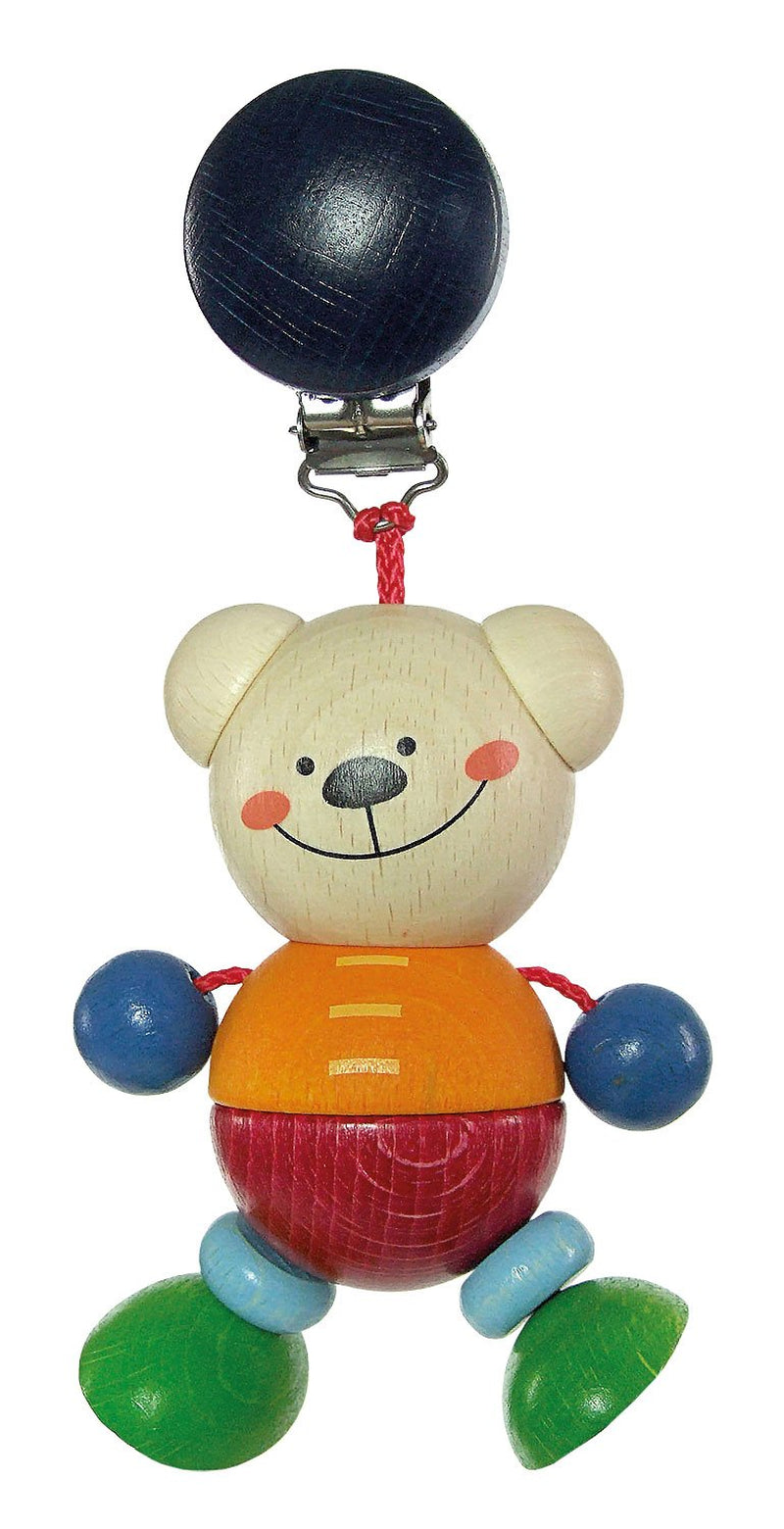 Träleksak 12778 - Trähänge, Henry the bear-serien, för bebisar från 3 månader, handgjord, med säkerhetsklämma, mått ca. 6,5 x 4 x 19 cm Jucarii Bebe Naty Shop Standardtitel