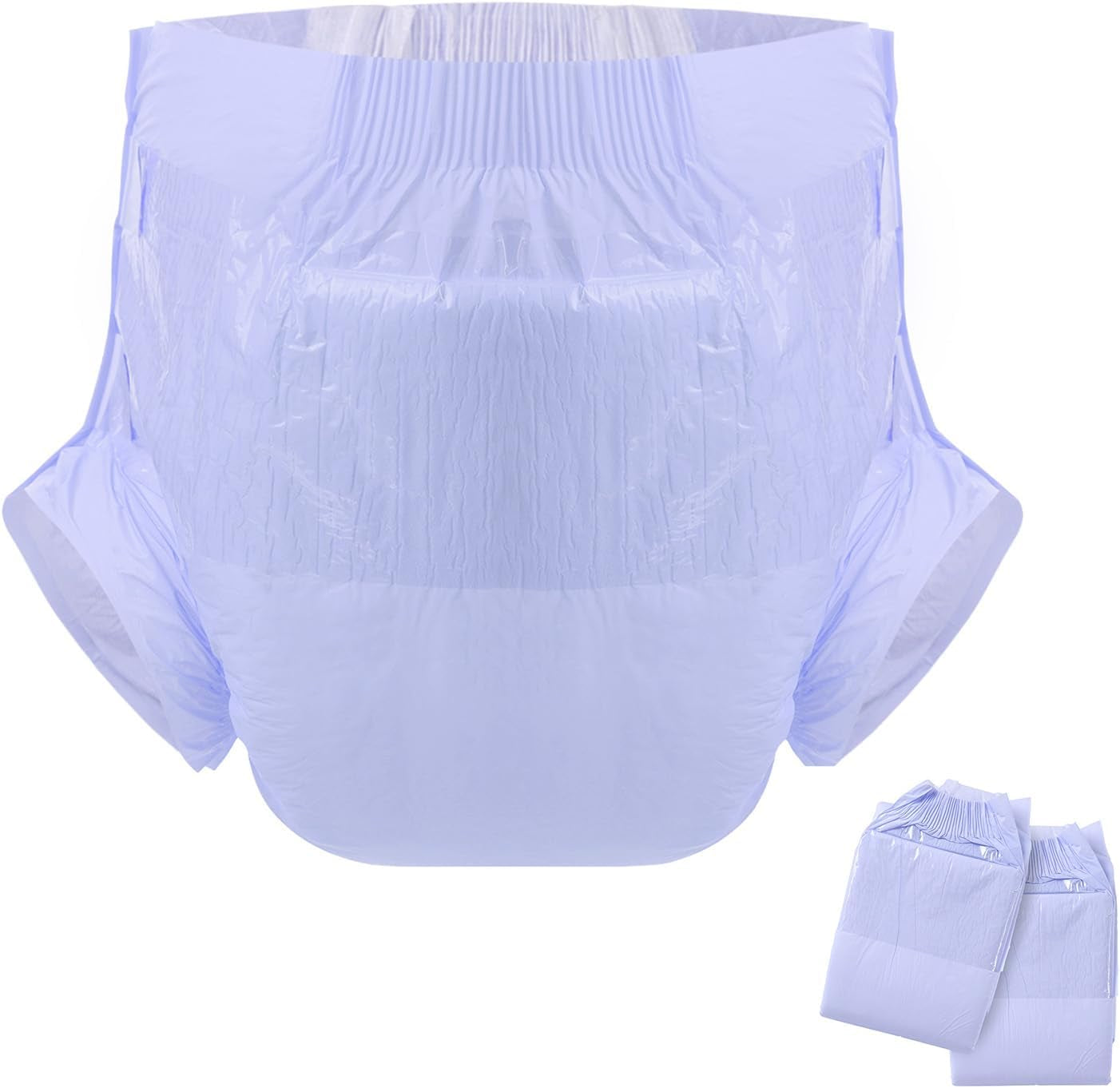 CutiePlusU vuxenblöjor, torr yta, maximal absorptionsförmåga över natten, inkontinensblöja för engångsbruk - blå, rosa, vit, 3-pack (medium 71-96 cm)