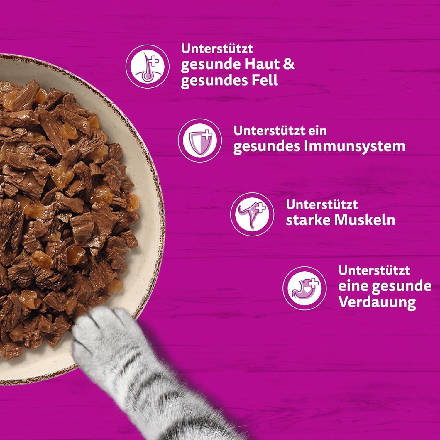 WHISKAS PURE DELIGHT Våtfoder i gelé 24 x 85g Classic Ragout (4 förpackningar) 48 portionspåsar