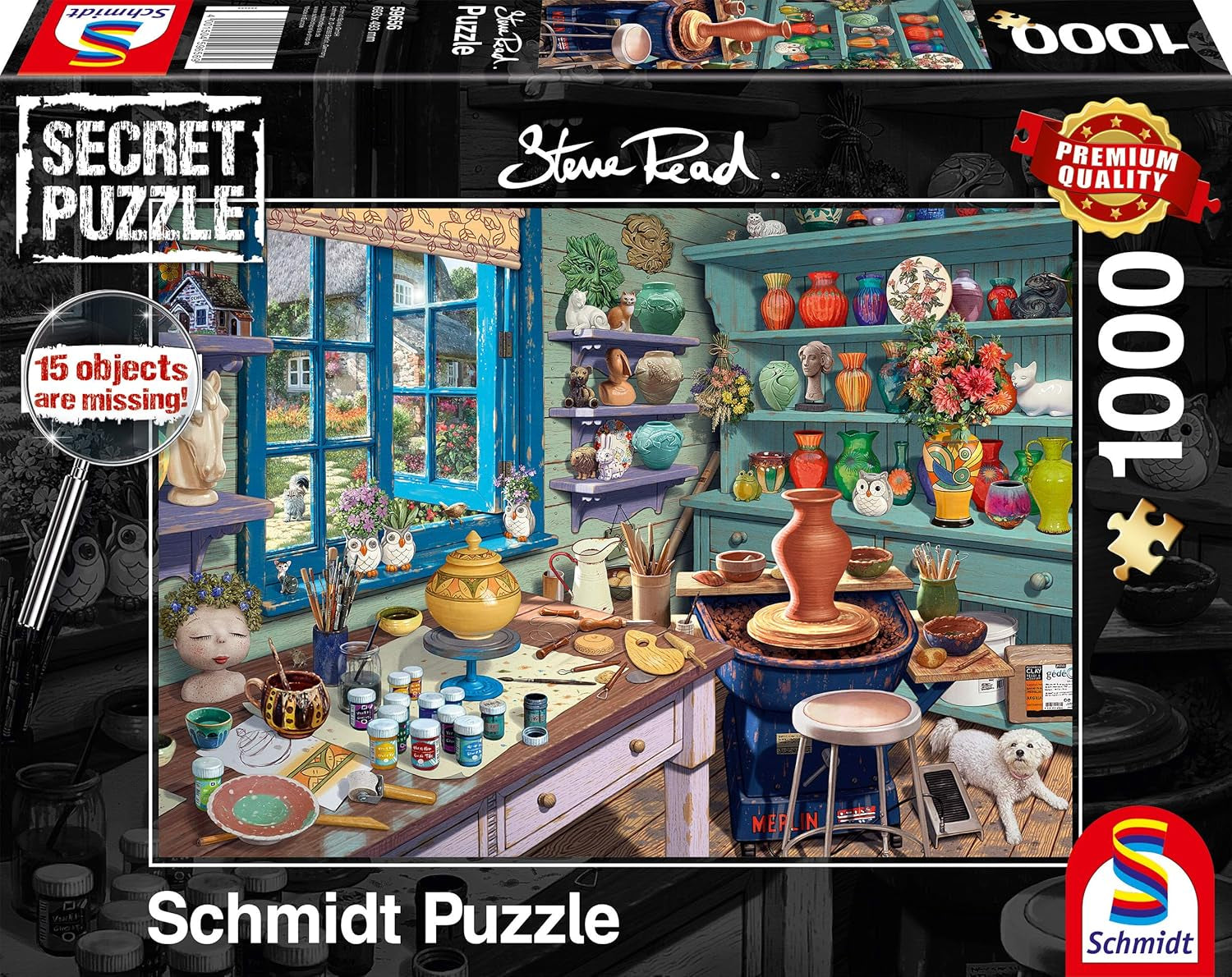 Schmidt Spiele 59656 Artist's Studio 1000 bitar hemligt pussel Pussel Naty Shop Standardtitel