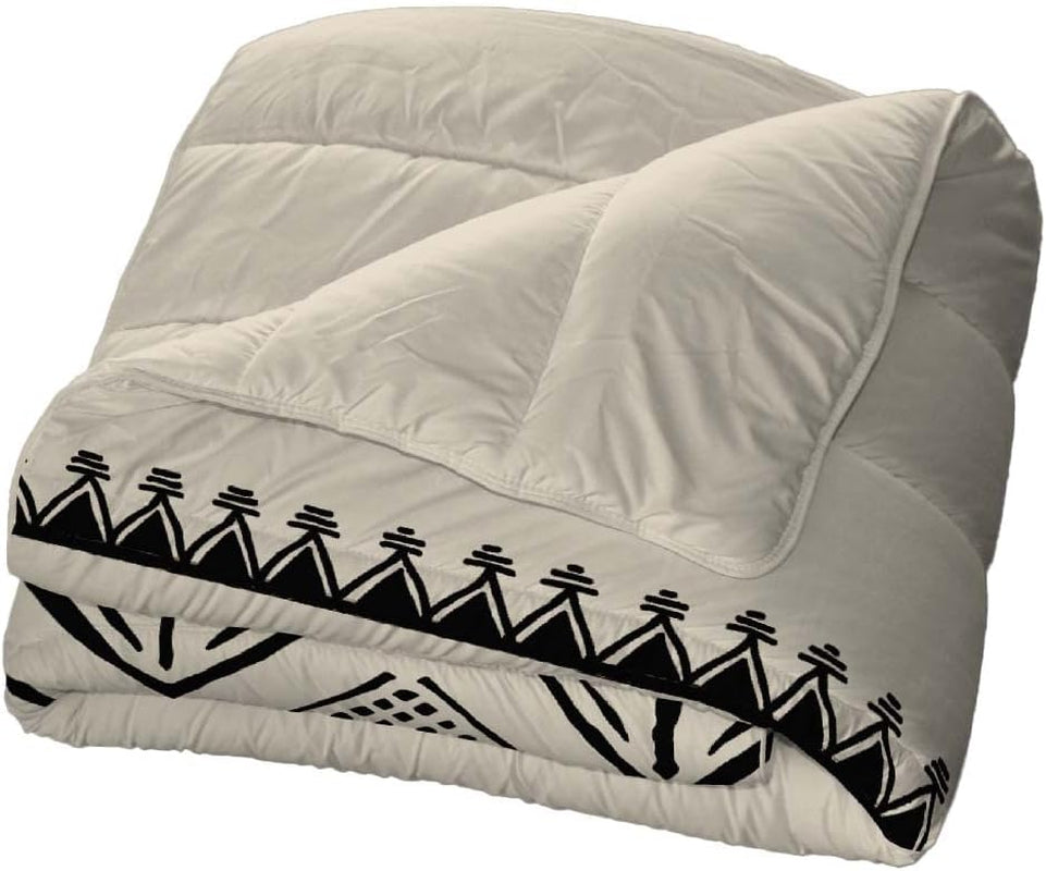Bleu Câlin Tryckt 1 person Hermance täcke, polyester, blå/grå, 140 X 200 Cm Täcken och täcken Naty Shop Grädde / sand / svart 220X240 Cm