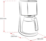 Melitta Enjoy Top Therm - Espressomaskin med filter och termokanna i rostfritt stål, för upp till 10 koppar kaffe, svart/rostfritt stål