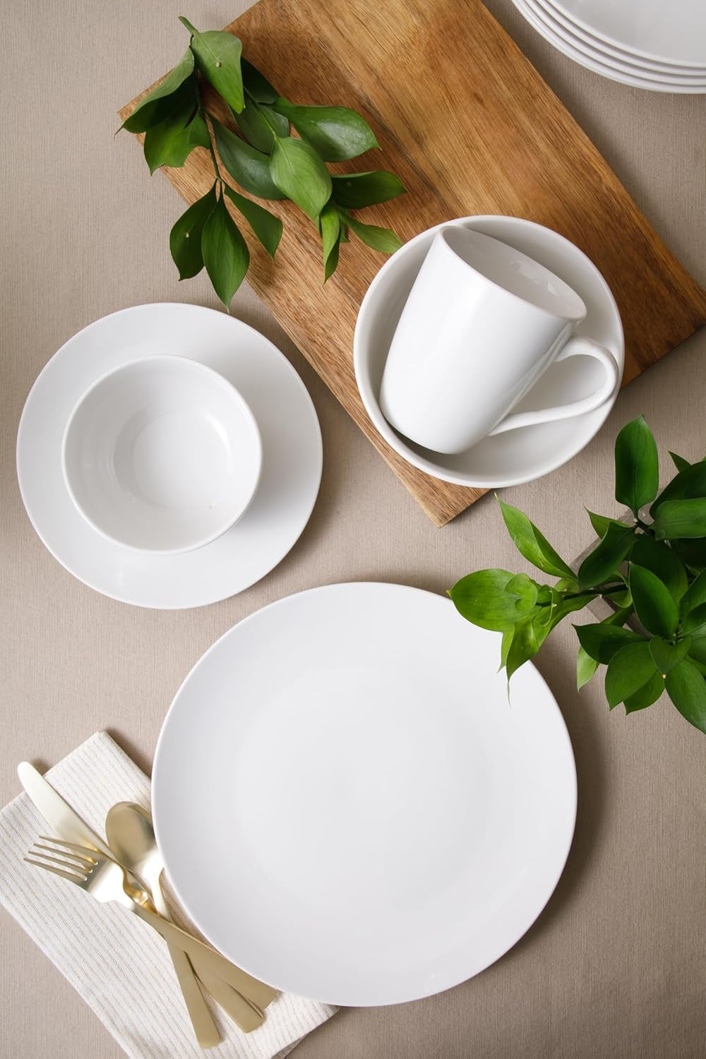 Zen buffé porslinsservis, service för 6 (30 stycken), vit (koppar)