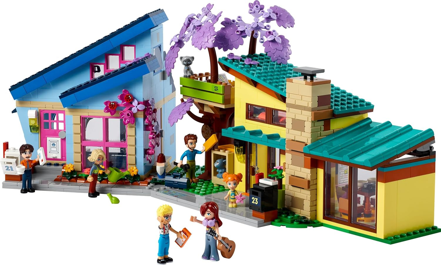 LEGO Friends Olly och Paisley Family House, Dockhus med figurer och tillbehör, tvåvåningshus och trädkoja, kreativ present för flickor och pojkar 7+ 42620 Byggset Besuche den LEGO-Store