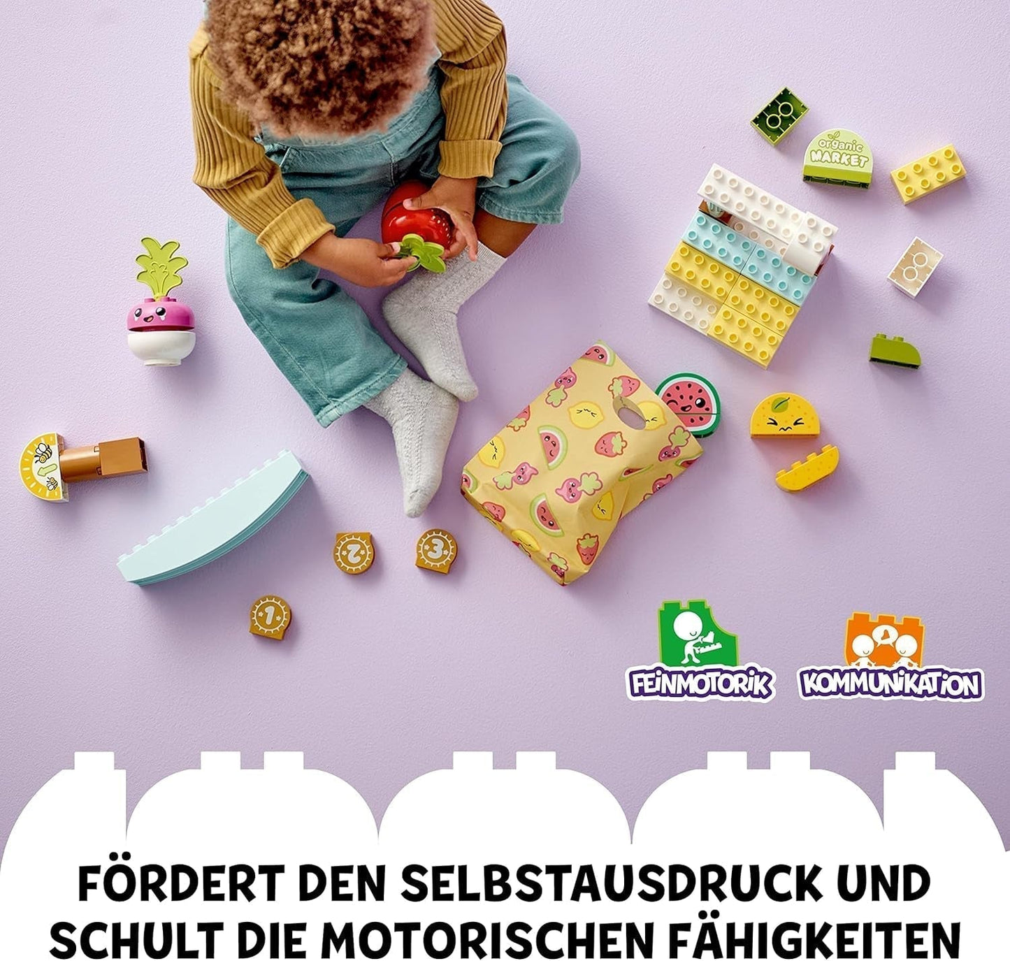 LEGO DUPLO Min första ekologiska marknad, leksaksbutiksset för pojkar och flickor, pedagogisk leksak för småbarn från 1,5 år, frukt- och grönsakstillbehör 10983 Byggset Besuche den LEGO-Store