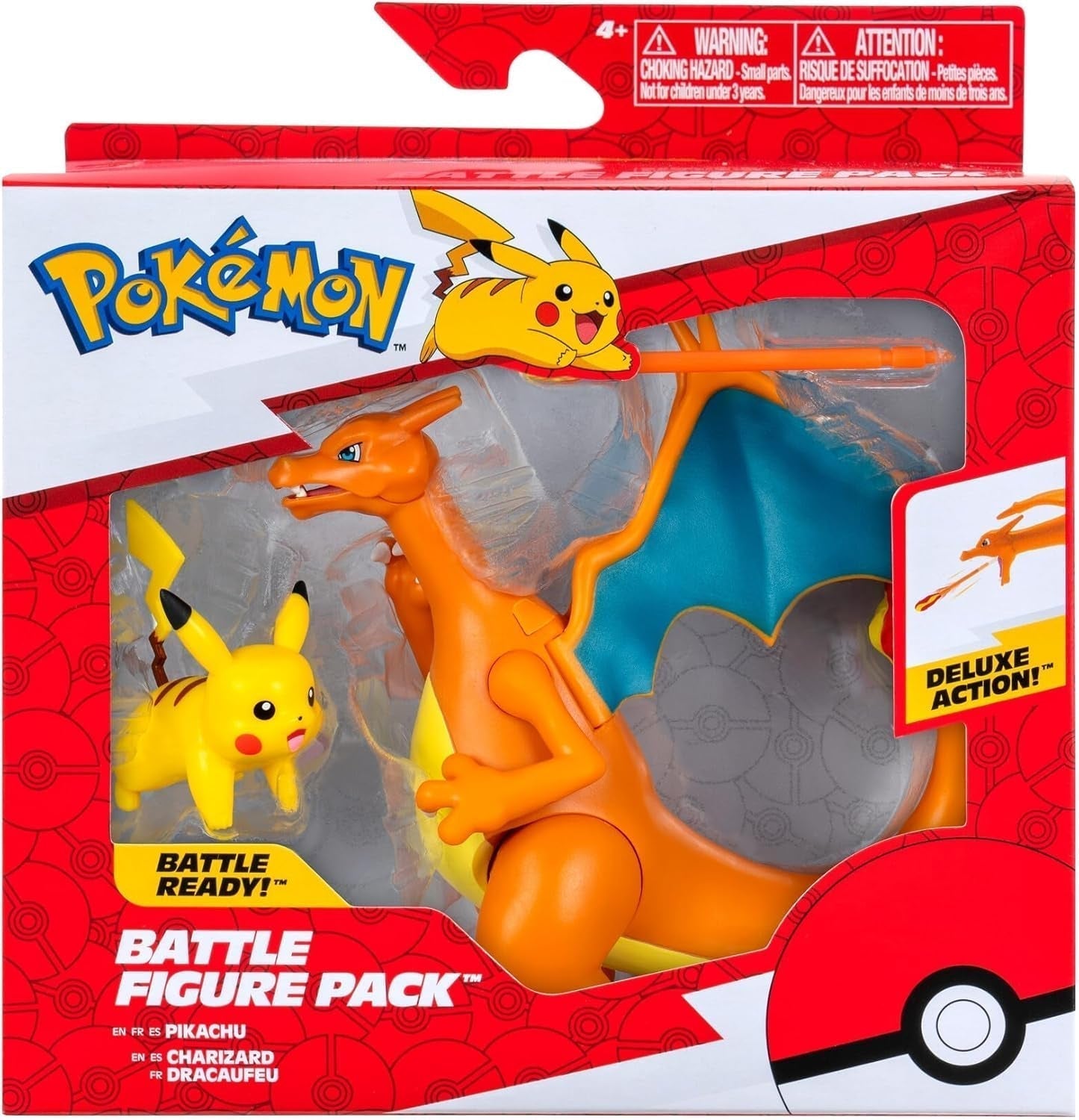 Pokémon PKW3459 - Battle Figure Pack - Glurak & Pikachu, Mobil Glurak med Pikachu Actionfigurer Naty Shop Standardtitel