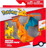 Pokémon PKW3459 - Battle Figure Pack - Glurak & Pikachu, Mobil Glurak med Pikachu Actionfigurer Naty Shop Standardtitel