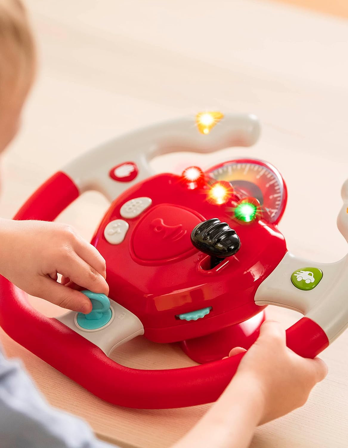 Plast Battat, BT2525Z interaktiv rattleksak Även för resor och bilturer med ljus och ljud för barn från 2 år och uppåt, röd, kompatibel med bilar Bebe Toys Naty Shop