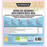 Ekologiska sesamfrön 3 kg, råa ekologiska oljefrön, vit sesam, naturligt skalad, orostad, källa till kalcium och järn, ekonomipaket