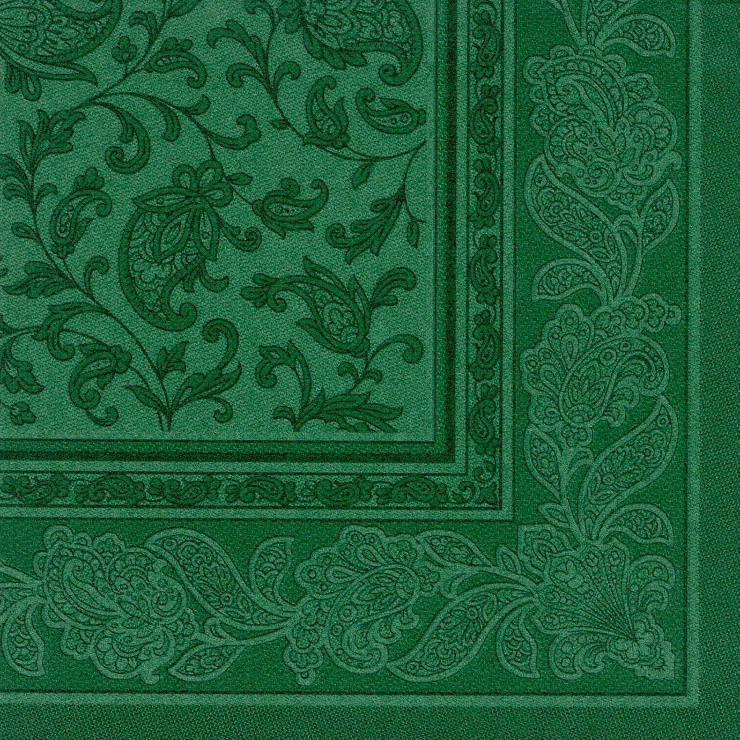 50 servetter "ROYAL Collection" 1/4-faldig 40 Cm X 40 Cm mörkgröna "Ornaments"