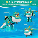 Super Wings 5" Transforming Characters 2-pack Transforming Supercharged Jett + Tino Transformer Toy för pojkar och flickor i åldrarna 3+ Röda actionfigurer Naty Shop