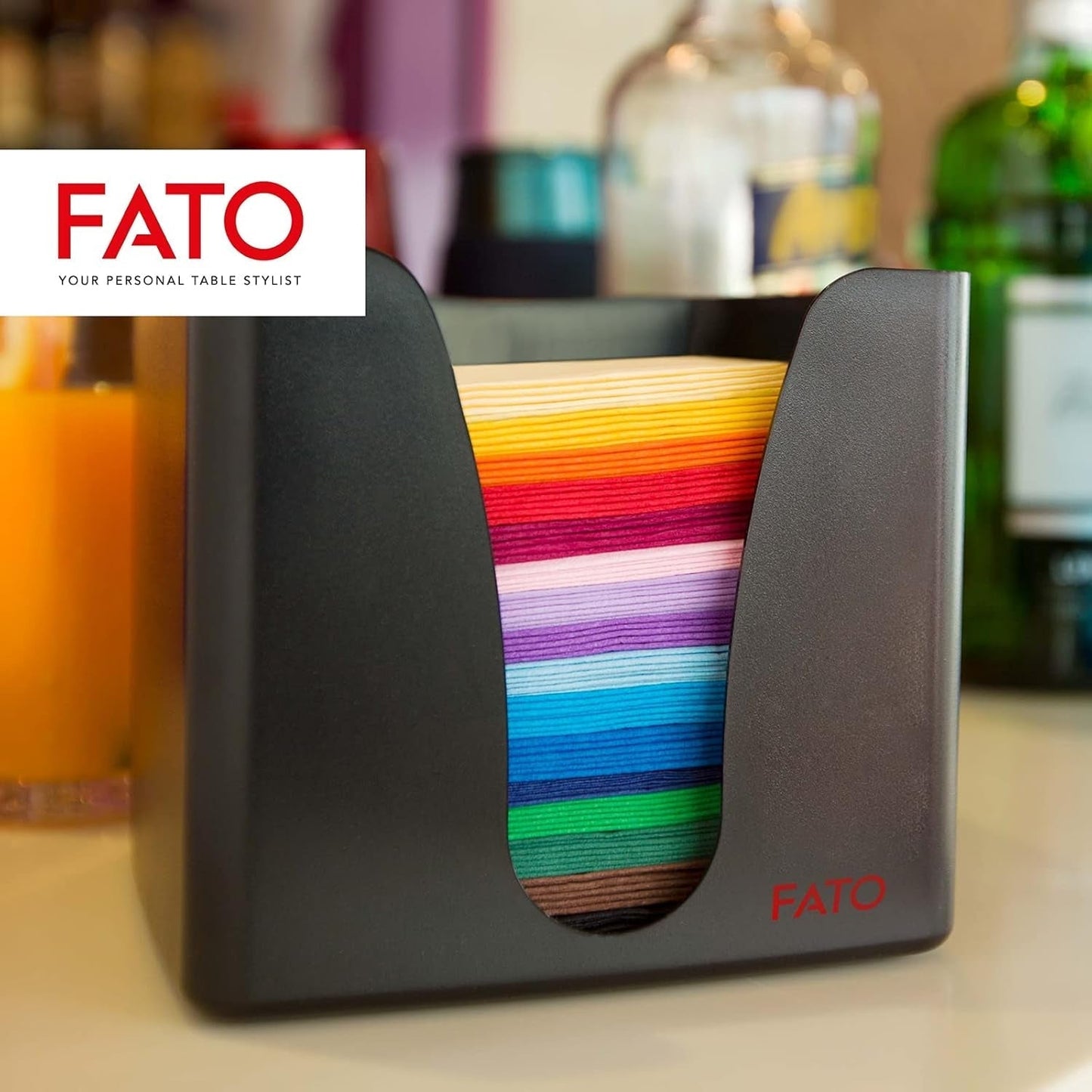 , Engångspappersservetter, idealiska för aptitretare och cocktails, paket med 100 servetter, storlek 24X24, 4-lagers, 2-lagers, gult, 100 % rent cellulosapapper, Fsc-certifierat (paket med 3)