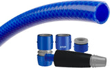 TATAY Blue Line trädgårdsslangset 10 meter Ø5/8" 15mm, 3 lager, tillverkat i Spanien, motstånd 28 bar och +60°/-20°, flätat, kadmium- och blyfritt, BPA-fritt, anti-UV. Blå färg.