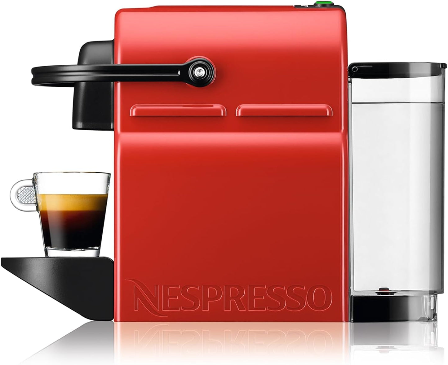 Krups Nespresso Inissia espressomaskin - Kompakt espressomaskin för kaffekapslar, 19 bars tryck, snabb uppvärmning på 25 sekunder, energisparfunktion, 0,7 l vattentank, röd, modell YY5506FD