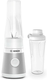Bosch Mini-Standmixer Vitapower Serie 2 MMB2111S, Highspeed-Mixer, Bis Zu 40 000 Rpm, Tritan Togo-Flasche 0,6 L, Trinkdeckel, Bruchsicher, Spülmasch.Geeignete Teile, 450W, Silber/Schwarz Kitchen Naty Shop Single Silber