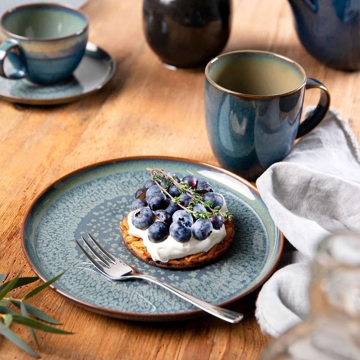 Villeroy & Boch Crafted Denim frukostset, 6 delar, för 2 personer, blå