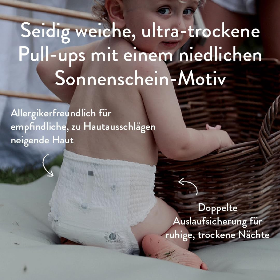 Push-up blöjor, storlek 4 L (7-12 kg) - 1 påse med 25 delar - Inga skadliga ämnen, miljövänlig, ultraplatta, för nattbruk - Tillverkad i Danmark