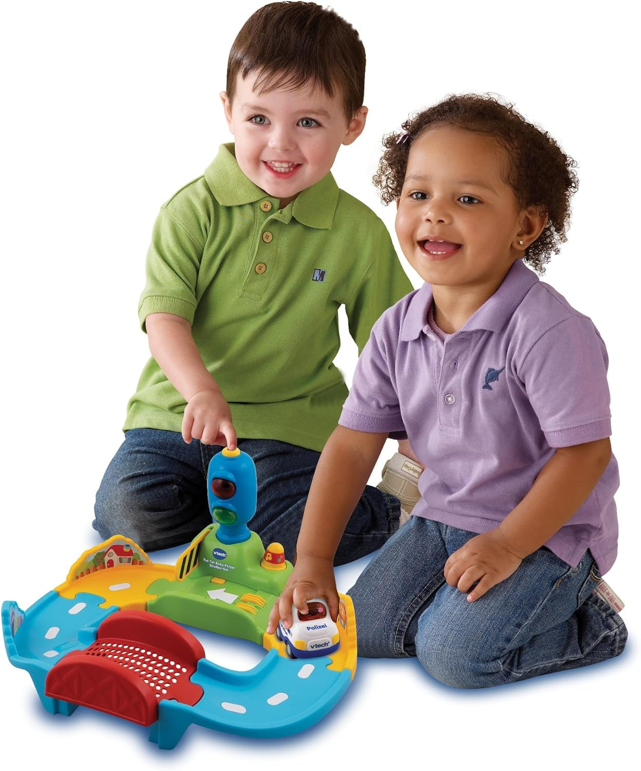 Baby 80-127804 - TUT TUT Baby Speedster - Road Set & 80-517004 TUT TUT Baby Speedster Ambulansleksak för barn, flerfärgad Bebe Toys Naty Shop