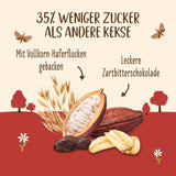 Kex med havre och ekologisk choklad Allos | Knäckig havrechokladkex | Söta med honung 6 x 130g