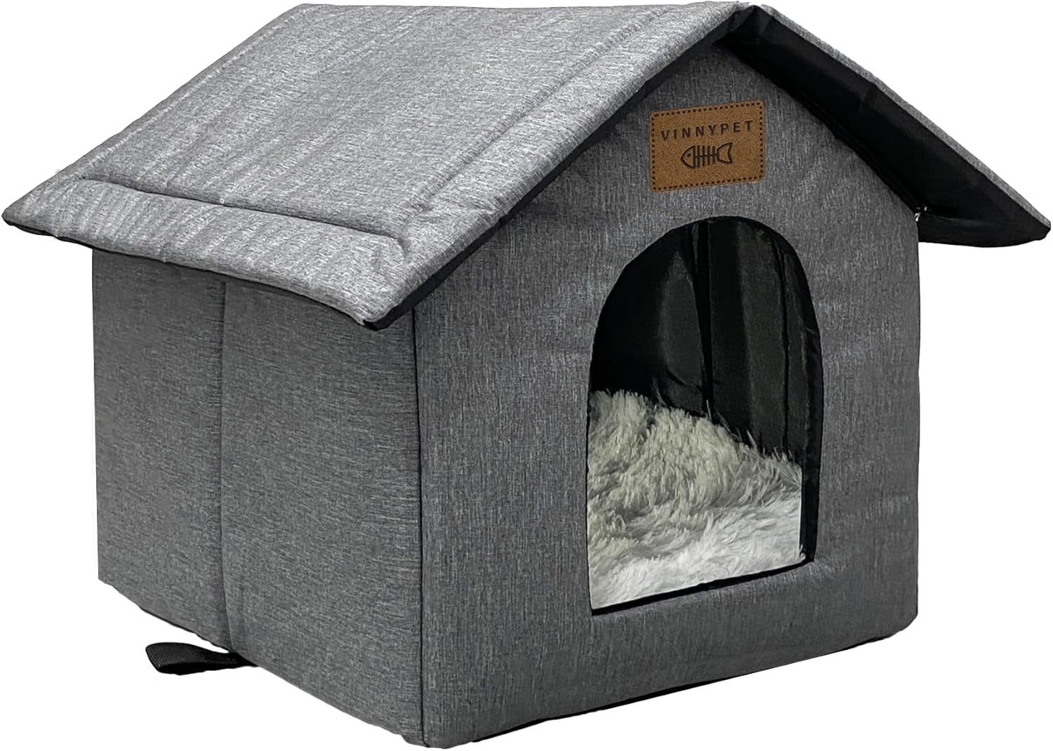 Katzenhaus Für Draußen Winterfest Wasserdicht Wetterfester Katzenhöhle Haustierhaus mit Plüschkissen Varm Hundehöhle Waschbar Hundehaus Tierheim Für Streuner Haustiere 40x35x40
