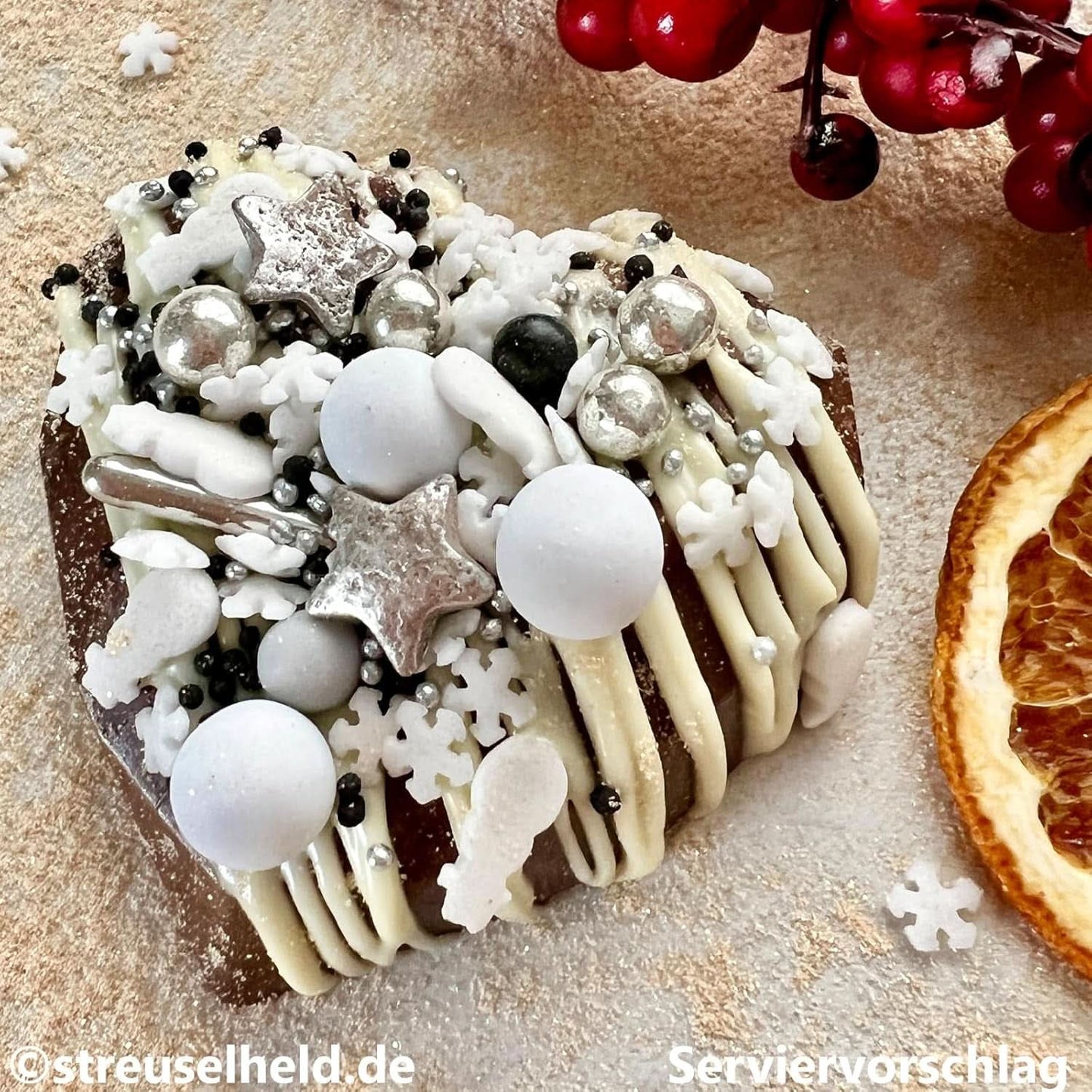 Streusel Hero, snöflingeströssel, olika mängder Strössel Naty Shop
