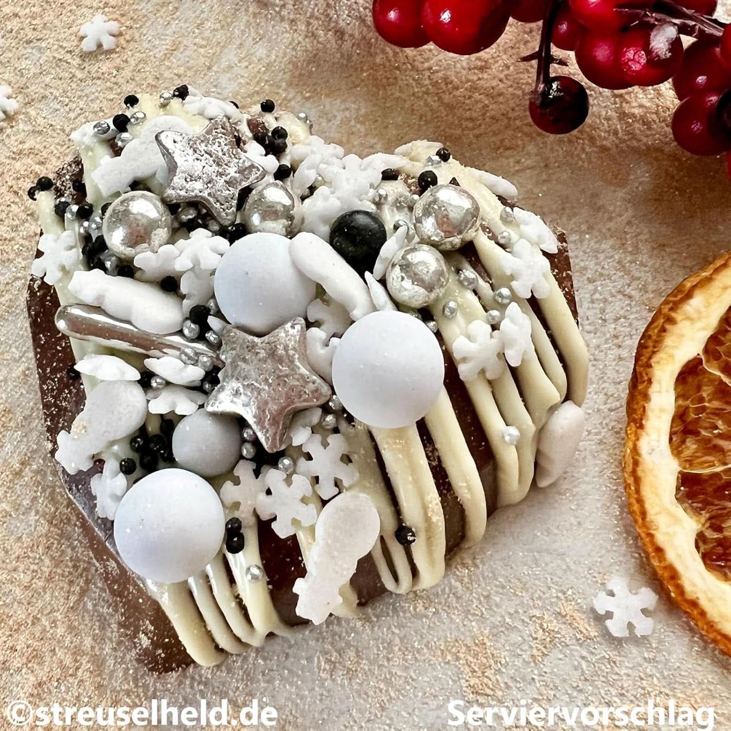 Streusel Hero, snöflingeströssel, olika mängder Strössel Naty Shop