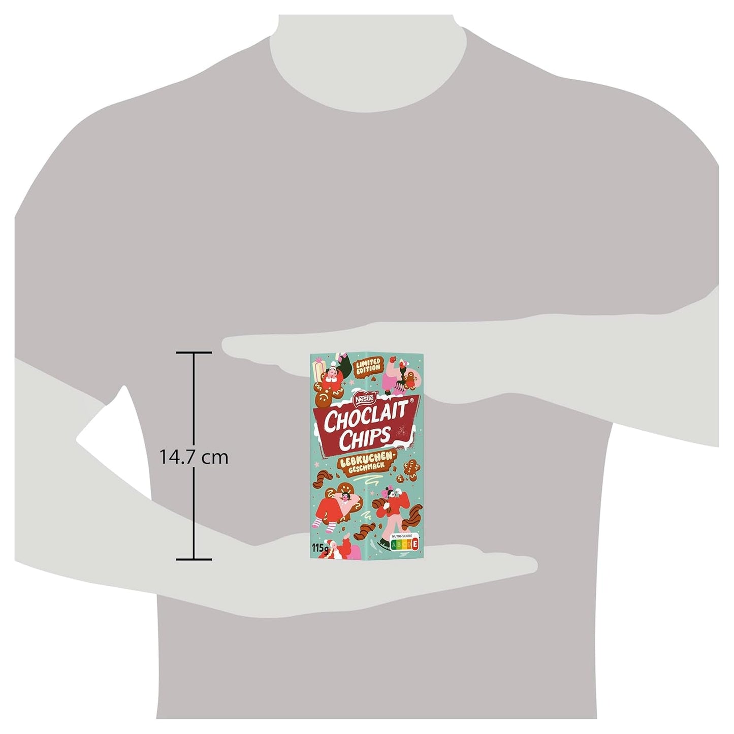 Nestlé Gingerbread, ett läckert och krispigt mellanmål med pepparkakssmak, täckt av mjölkchoklad och förfinad med dekorativa ränder av mörk choklad, 4-pack (1 x 115g)