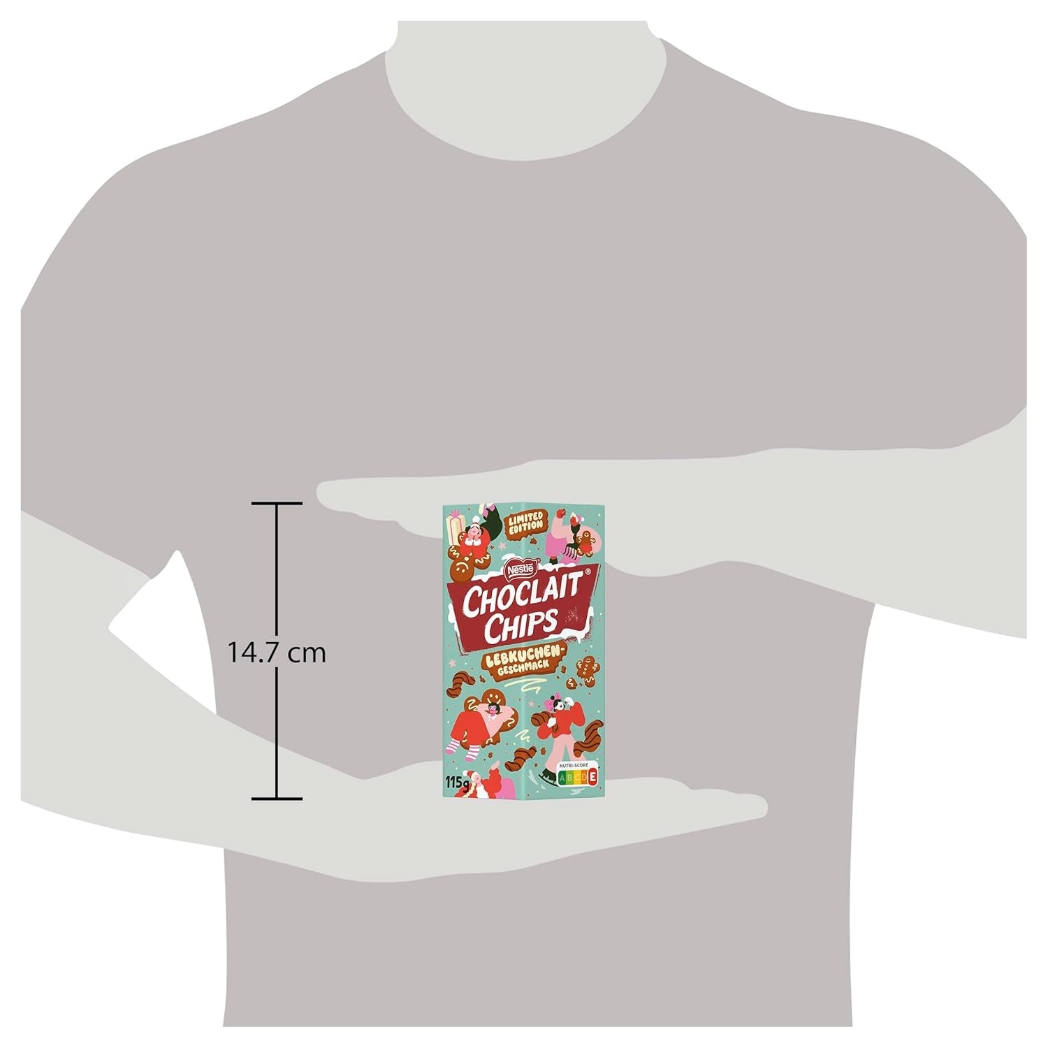 Nestlé Gingerbread, ett läckert och krispigt mellanmål med pepparkakssmak, täckt av mjölkchoklad och förfinad med dekorativa ränder av mörk choklad, 4-pack (1 x 115g)