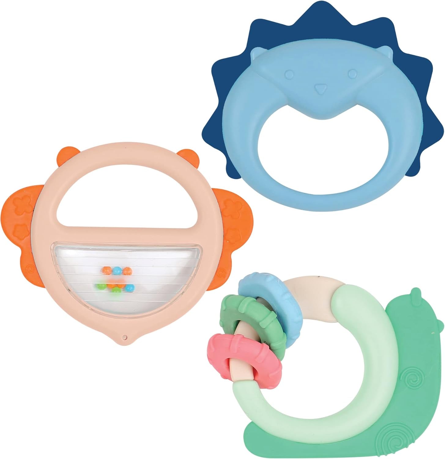 LUDI - Planet Bell - Babyleksak - Från 3 månader - Levande färger, olika texturer och originalform - Främjar finmotorik och fingerfärdighet Bebe Naty Shop Trio Bell Toy