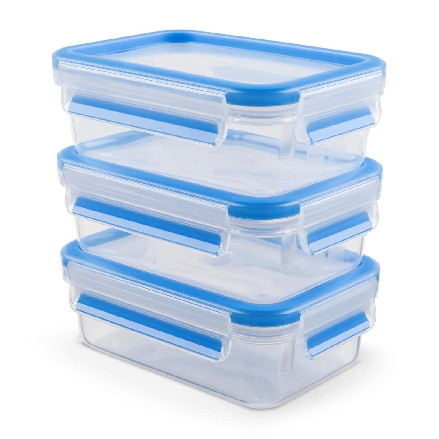 Emsa 508558 Clip & Close matförvaringsbehållare | 3 delar set | 3 x 1 liter | -40 till +100 grader | plast | 100% förseglad | specialförsegling för färskhet Naty Shop matförvaringslådor