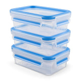 Emsa 508558 Clip & Close matförvaringsbehållare | 3 delar set | 3 x 1 liter | -40 till +100 grader | plast | 100% förseglad | specialförsegling för färskhet Naty Shop matförvaringslådor