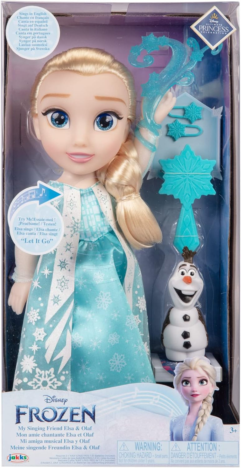 Disney Die Eiskönigin - Frozen - Singing ELSA Doll 35 cm, sjunger "Let It Go", inklusive tillbehör för extra kul, perfekt för tjejer från 3 år, 225306, Türkis