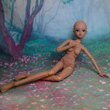 1/3 BJD docka svart brun hud docka kropp 60 cm 24 tum kulled SD dockor rörliga leder PVC DIY (Alexia)