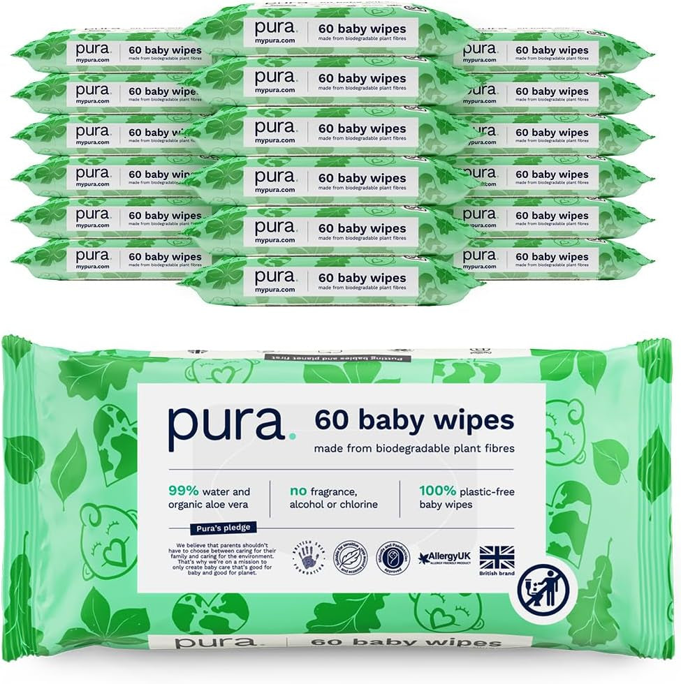 Miljövänliga engångsservetter för känslig babyhud 70 våtservetter (1 förpackning) 99 % vatten 100 % plastfri för känslig hud Eksembenägen nyfödd biologiskt nedbrytbar vegan
