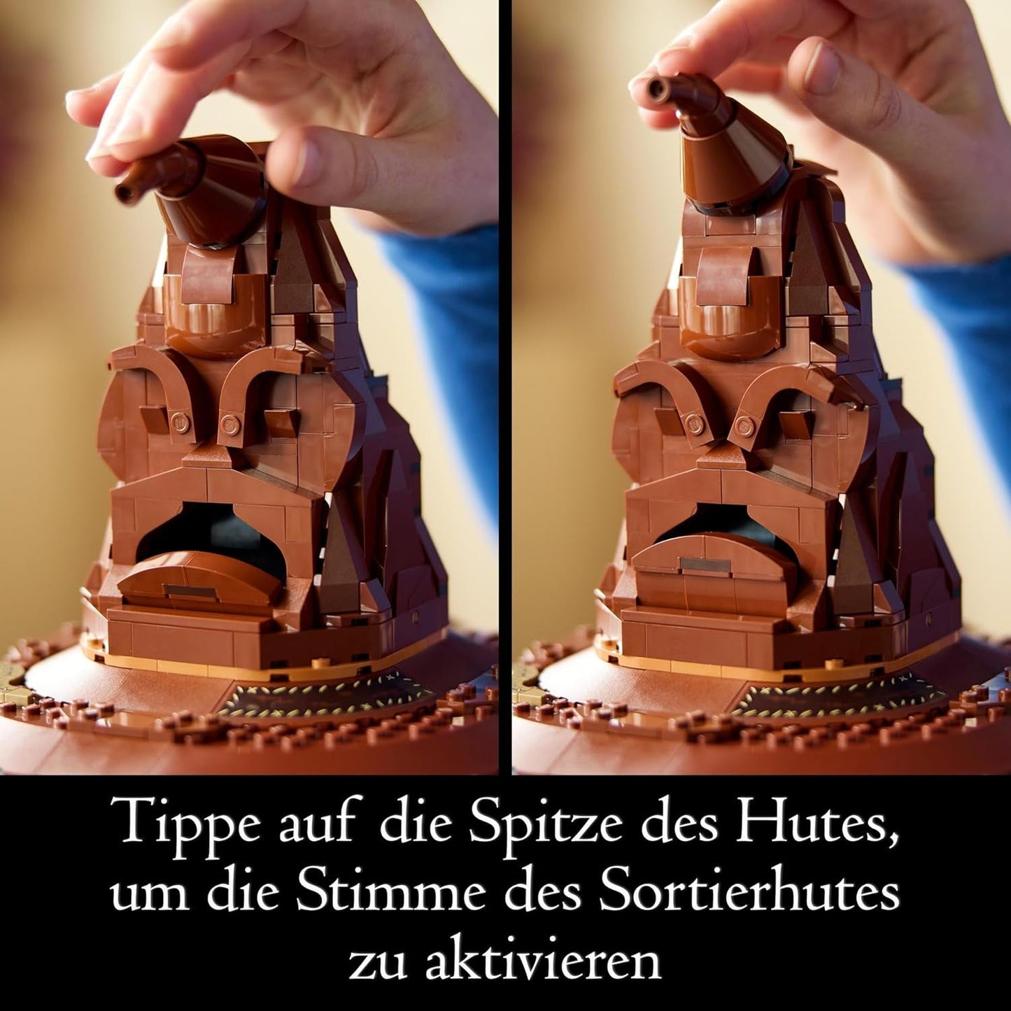 LEGO Harry Potter Talking Hat Hogwarts Modell Vuxen Film Present till Kvinnor Män Mamma Pappa Med 31 slumpmässiga ljudkombinationer Sorterar in dig i ditt Hogwarts-hus 76429 Byggset Besuche den LEGO-Store