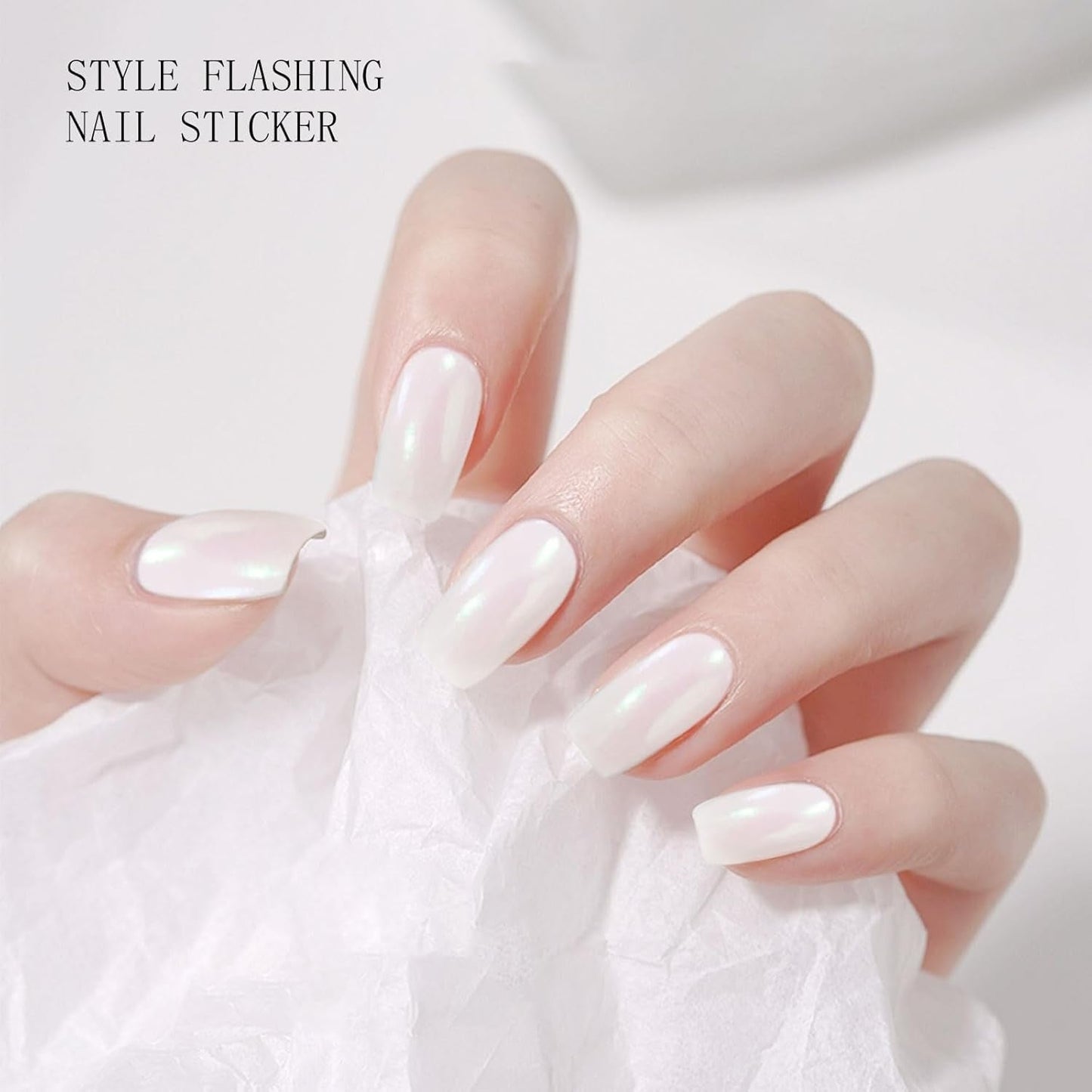JMEOWIO Nagelfolie Glitter Gel Nagelfolie Självhäftande Nagelklistermärke UV-härdande Nageldekoration Design Tillbehör