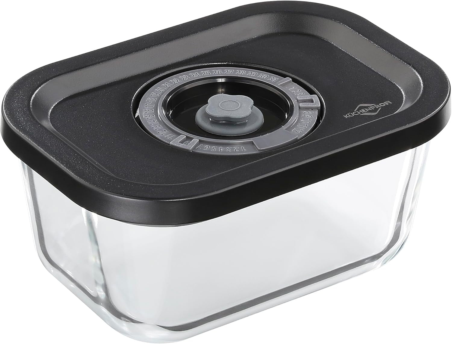 Vakuumsats Küchenprofi EASYFRESH | Set med 7 delar | 1x elektrisk vakuumpump, 1x vakuumburk S, M och L, 3x vakuumpåsar 22x21 cm | borosilikatglas, högkvalitativ plast | förberedelse och förvaring Matförvaringslådor Naty Shop Vakuumlåda S