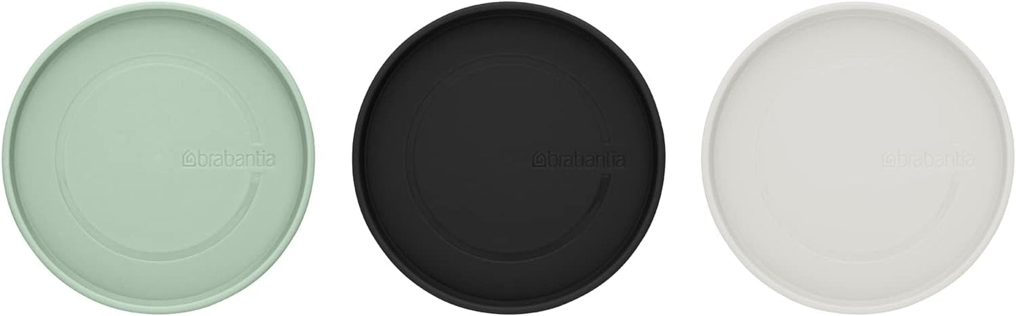 Brabantia - Stapelbar glasbehållare med lock - Set om 3 - Matförvaring - Håller maten fräsch längre - Silikonförsegling - Tål diskmaskin - Mörkgrå/Ljusgrå/Jadegrön - 0,3L/0,6L/1,1L Matförvaringslådor Naty Shop