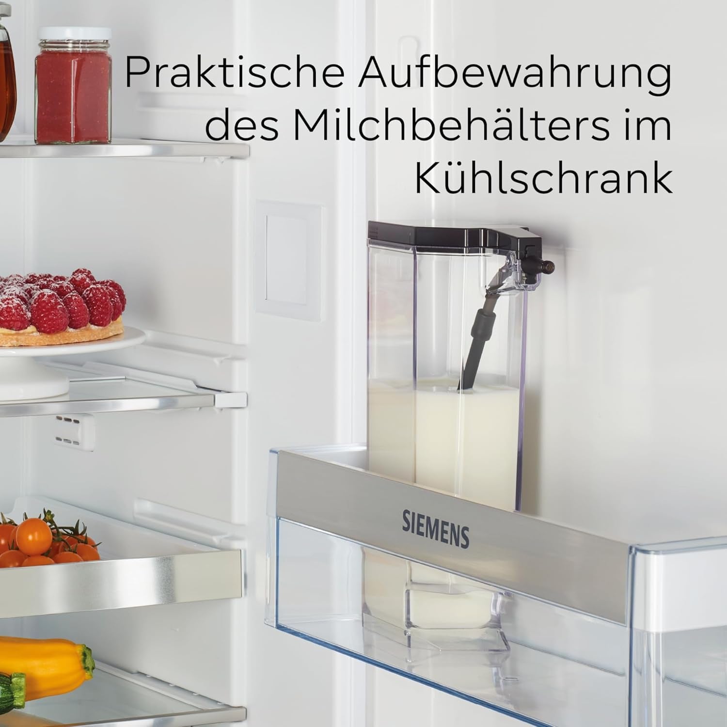 Siemens EQ500 helautomatisk espressomaskin TQ513D01, många kaffespecialiteter, mjölkskummare, integrerad mjölkbehållare, automatisk ångrengöring, 1500 W, naturligt ljus silver/piano svart