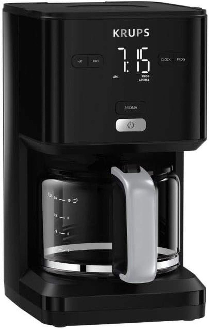 Krups Smart'n Light kaffemaskin med timer, för 1,25 liter filterkaffe, varmhållningsfunktion, automatisk avstängning, svart, KM600810