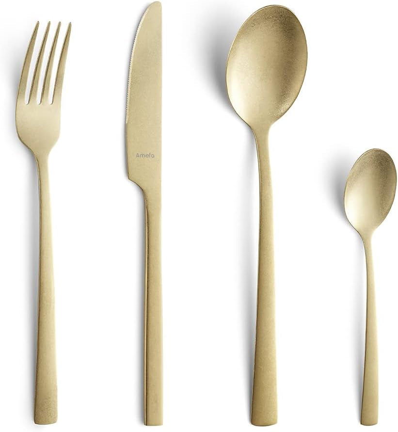 Amefa MANILLE Bestickset 16 delar, PVD-beläggning, rostfritt stål, 13/0 stålblad, 18/0 rostfritt stål Naty Shop