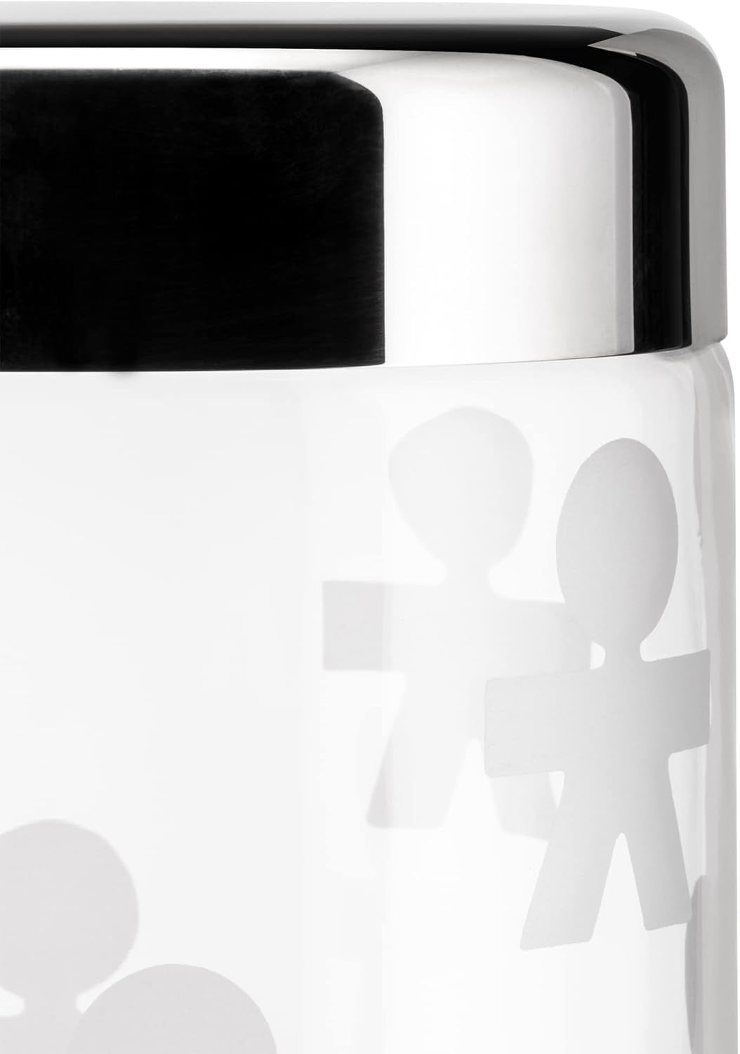Alessi AKK37 GIROTONDO Köksburk i glas med tryck och förseglat lock i rostfritt stål, L 21,6 cm, H 10,5 cm Matförvaringslådor Naty Shop
