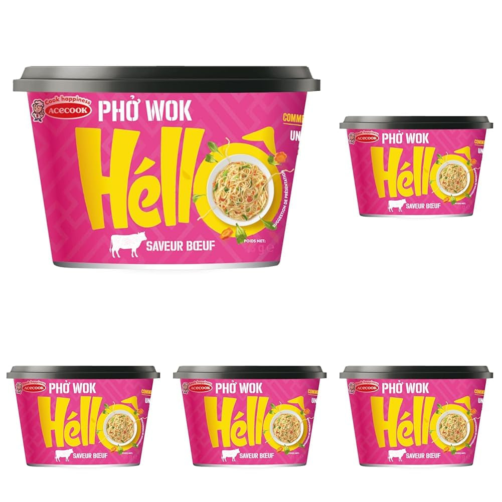 HELLO PHO WOK snabbrisnudlar, nötkött - 1 x 76 g